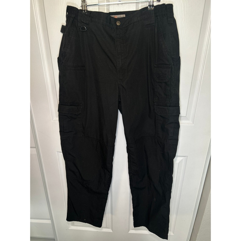 5.11 Tactical Cargo Pants Mens 38x32 Black Utility‎ Work FAINT BLEACH MARK